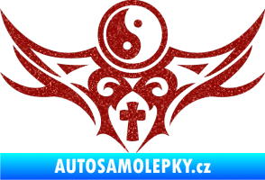 Samolepka Tetování 115 Jin a jang Ultra Metalic červená