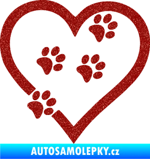 Samolepka Tlapky love 006 pravá Ultra Metalic červená