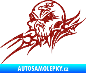 Samolepka Tribal skull levá lebka Ultra Metalic červená