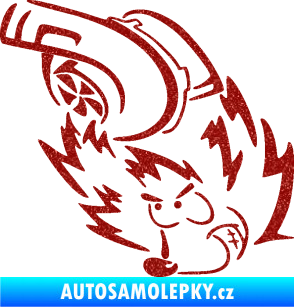 Samolepka Turbo ježek levá Ultra Metalic červená