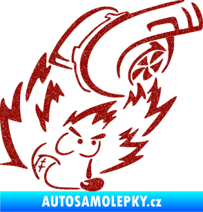 Samolepka Turbo ježek pravá Ultra Metalic červená