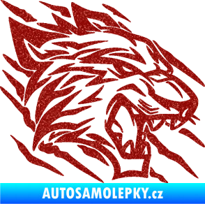 Samolepka Tygr 012 pravá drápance Ultra Metalic červená