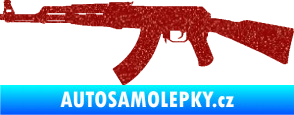 Samolepka Útočná puška AK 47 levá Ultra Metalic červená