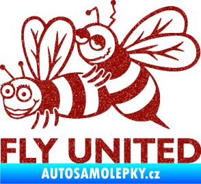Samolepka Veselé vosy fly united levá Ultra Metalic červená