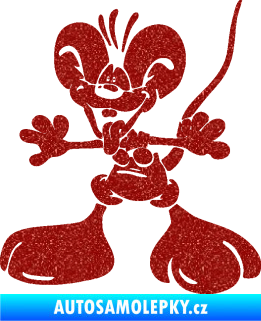 Samolepka Veselý myšák levá Ultra Metalic červená
