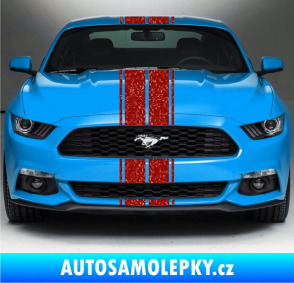 Samolepka Viper pruhy dvojité  1,5 cm + 11 cm + 11 cm + 1,5 cm Ultra Metalic červená