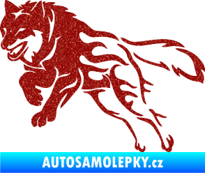 Samolepka Vlk 002 levá Ultra Metalic červená