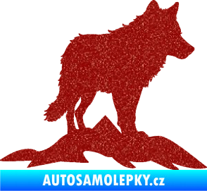 Samolepka Vlk 031 pravá hory Ultra Metalic červená