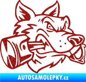 Samolepka Vlk 032 pravá moto s pístem Ultra Metalic červená