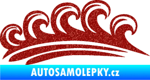 Samolepka Vlny 001 pravá moře Ultra Metalic červená