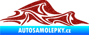 Samolepka Vlny 002 pravá moře Ultra Metalic červená