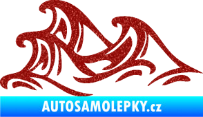 Samolepka Vlny 005 levá moře Ultra Metalic červená
