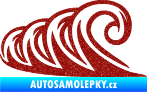 Samolepka Vlny 006 levá moře Ultra Metalic červená