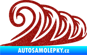 Samolepka Vlny 006 pravá moře Ultra Metalic červená