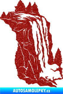 Samolepka Vodopád pravá krajina Ultra Metalic červená