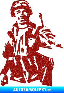 Samolepka Voják 014 levá Ultra Metalic červená