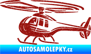 Samolepka Vrtulník 012 levá helikoptéra Ultra Metalic červená