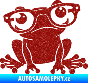 Samolepka Žába 011 pravá kouká s brýlemi Ultra Metalic červená