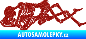 Samolepka Zamilované kostry 001 levá láska až za hrob Ultra Metalic červená