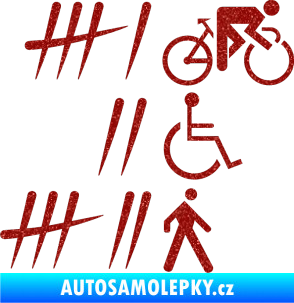 Samolepka Zářezy 001 pravá Ultra Metalic červená