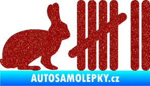 Samolepka Zářezy 003 zajíc Ultra Metalic červená