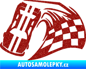 Samolepka Závodní auto 005 levá Ultra Metalic červená