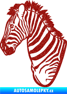 Samolepka Zebra 001 levá hlava Ultra Metalic červená
