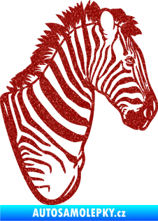 Samolepka Zebra 001 pravá hlava Ultra Metalic červená