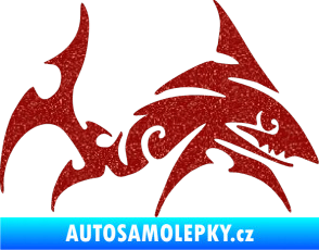 Samolepka Žralok 002 pravá Ultra Metalic červená