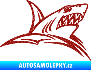 Samolepka Žralok 020 pravá v moři Ultra Metalic červená