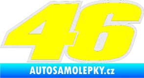 Samolepka 46 Valentino Rossi barevná Ultra Metalic bílá