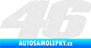 Samolepka 46 Valentino Rossi jednobarevná Ultra Metalic bílá