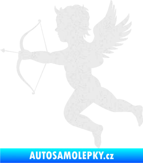 Samolepka Amor 001 levá cupid andílek Ultra Metalic bílá