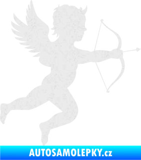 Samolepka Amor 001 pravá cupid andílek Ultra Metalic bílá