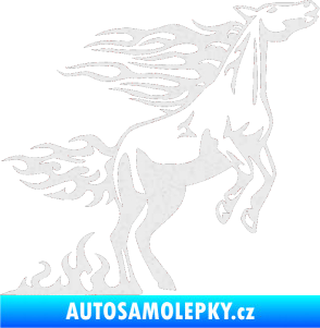 Samolepka Animal flames 001 pravá kůň Ultra Metalic bílá