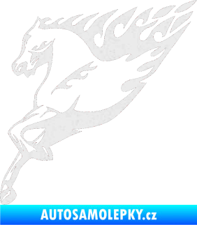 Samolepka Animal flames 002 levá kůň Ultra Metalic bílá