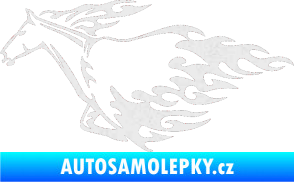 Samolepka Animal flames 003 levá kůň Ultra Metalic bílá