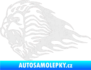 Samolepka Animal flames 014 levá lev Ultra Metalic bílá