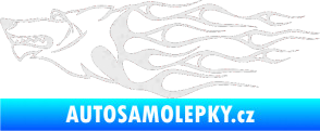 Samolepka Animal flames 017 levá vlk Ultra Metalic bílá