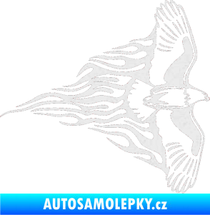 Samolepka Animal flames 019 pravá letící orel Ultra Metalic bílá