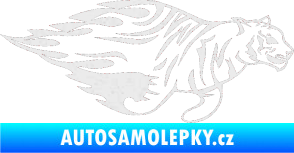 Samolepka Animal flames 021 pravá tygr Ultra Metalic bílá