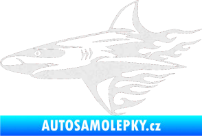 Samolepka Animal flames 031 levá žralok Ultra Metalic bílá