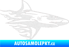 Samolepka Animal flames 031 pravá žralok Ultra Metalic bílá