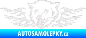Samolepka Animal flames 034 levá  vlk Ultra Metalic bílá