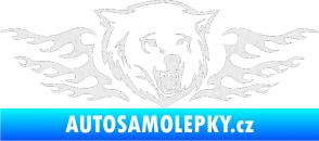 Samolepka Animal flames 034 pravá  vlk Ultra Metalic bílá