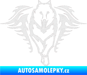Samolepka Animal flames 039 pravá  vlk Ultra Metalic bílá