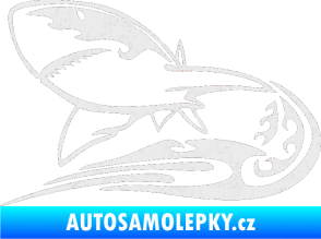 Samolepka Animal flames 041 levá žralok Ultra Metalic bílá