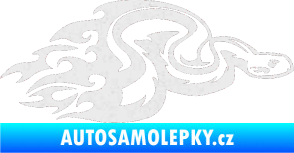 Samolepka Animal flames 042 pravá had Ultra Metalic bílá