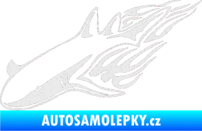 Samolepka Animal flames 048 levá žralok Ultra Metalic bílá