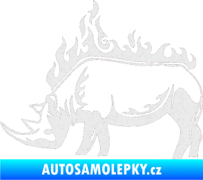 Samolepka Animal flames 049 levá nosorožec Ultra Metalic bílá
